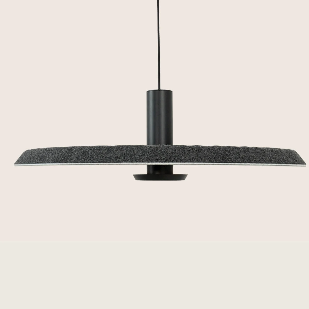 Black LED Pendant Light with Acoustic Panel, 45cm