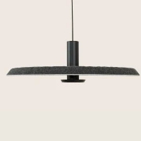 Black LED Pendant Light with Acoustic Panel, 45cm - Image 3