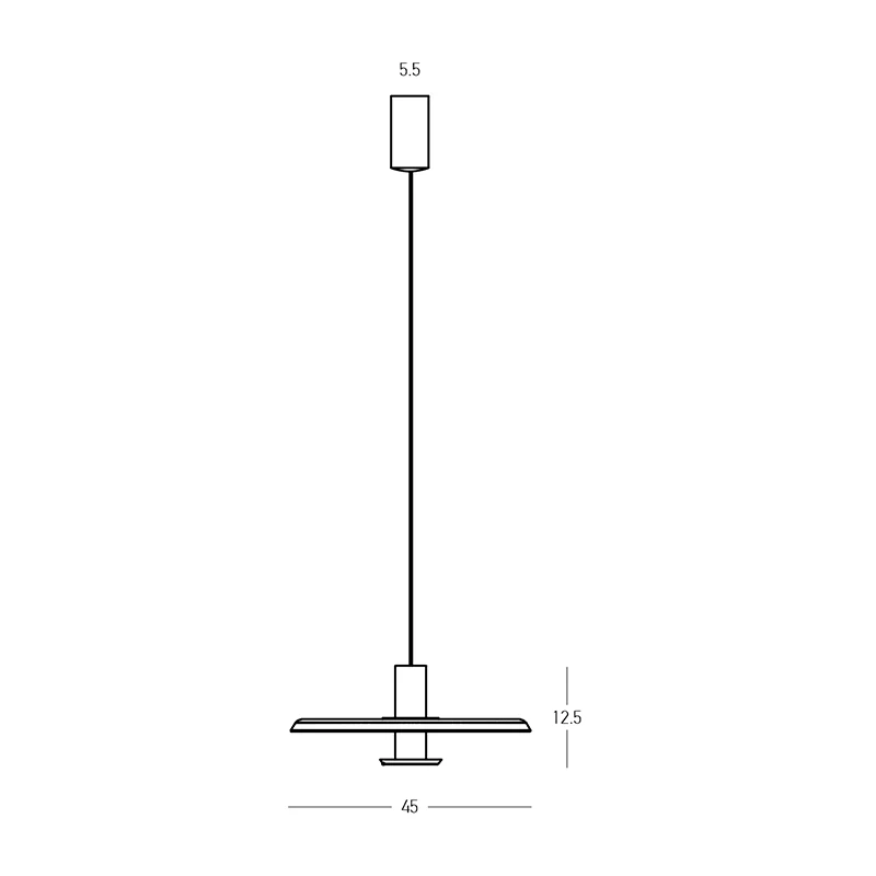 Black LED Pendant Light with Acoustic Panel, 45cm