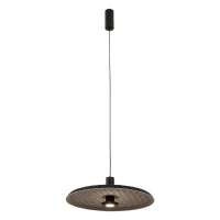 Black LED Pendant Light with Acoustic Panel, 45cm - Image 2