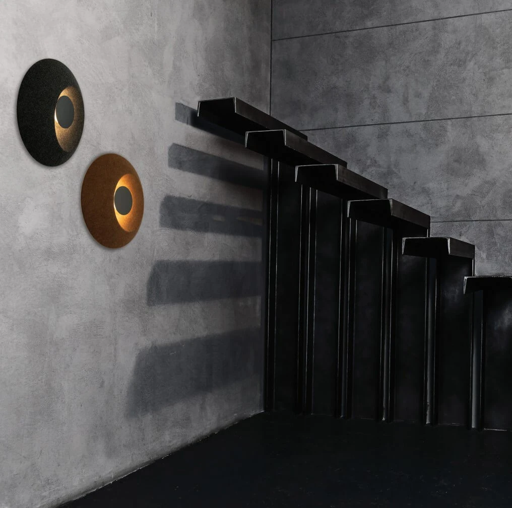 LED Wall Light with Dark Grey Acoustic Panel