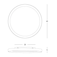 Reguliuojamos CCT LED lubinis šviestuvas, matinis baltas-auksinis, Ø40cm - Nuotrauka 4