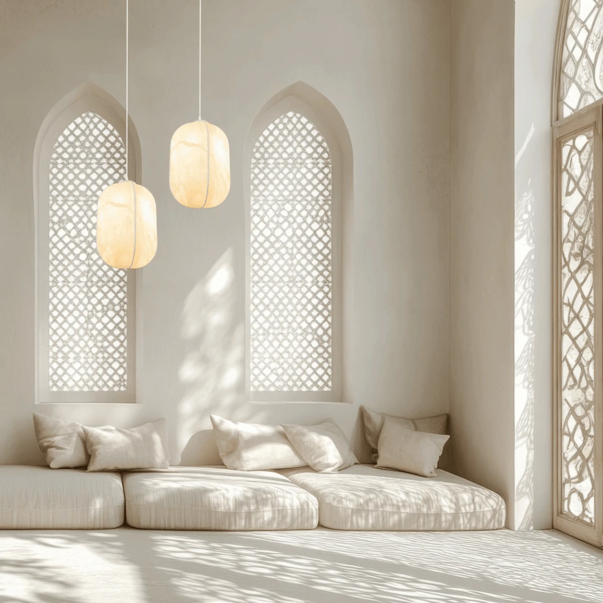 Mulberry Silk Oval Pendant Light, White