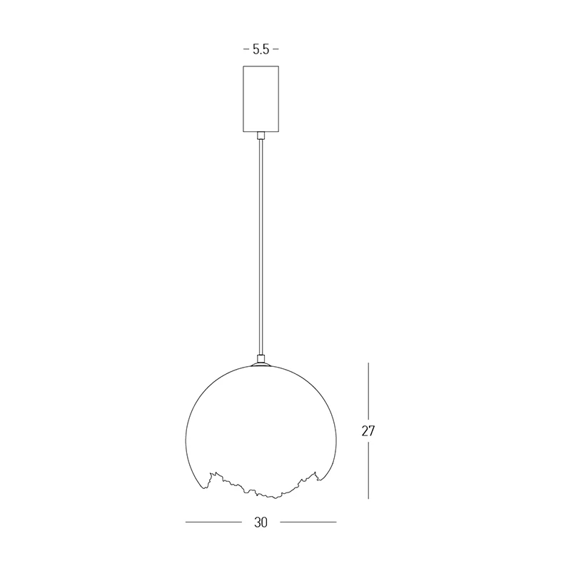 Baltas tekstūruotas sferinis pakabinamas šviestuvas, Ø30cm
