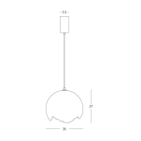 Baltas tekstūruotas sferinis pakabinamas šviestuvas, Ø30cm - Nuotrauka 5