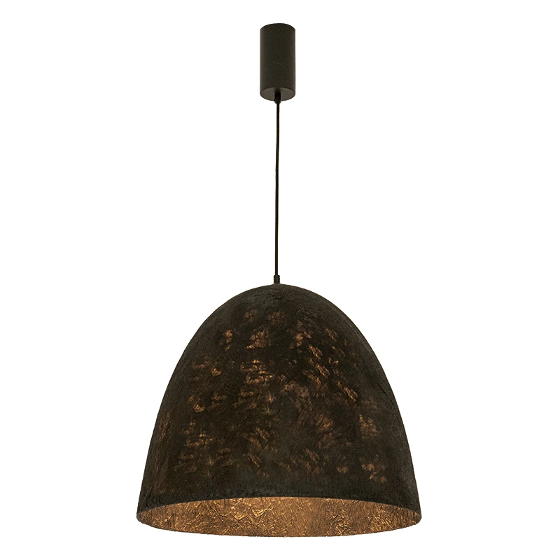 Organic Textured Black Pendant Light