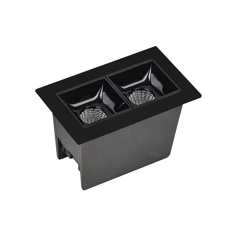 Recessed Double LED Spot 5W 3000K Matt Black