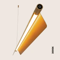 Brushed Gold Adjustable LED Pendant Light, 22W 3000K - Image 4