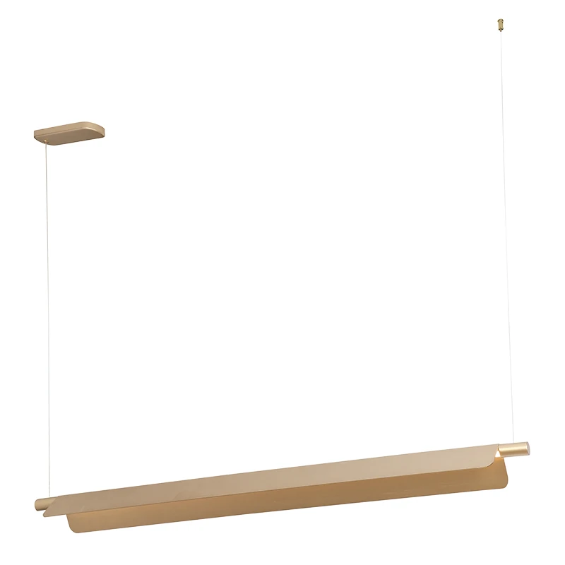 Brushed Gold Adjustable LED Pendant Light, 22W 3000K