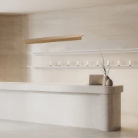 Brushed Gold Adjustable LED Pendant Light, 22W 3000K - Image 1