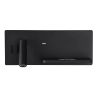 LED Wall Light with Reading Lamp, Up Light & USB, Black Matt - Image 1