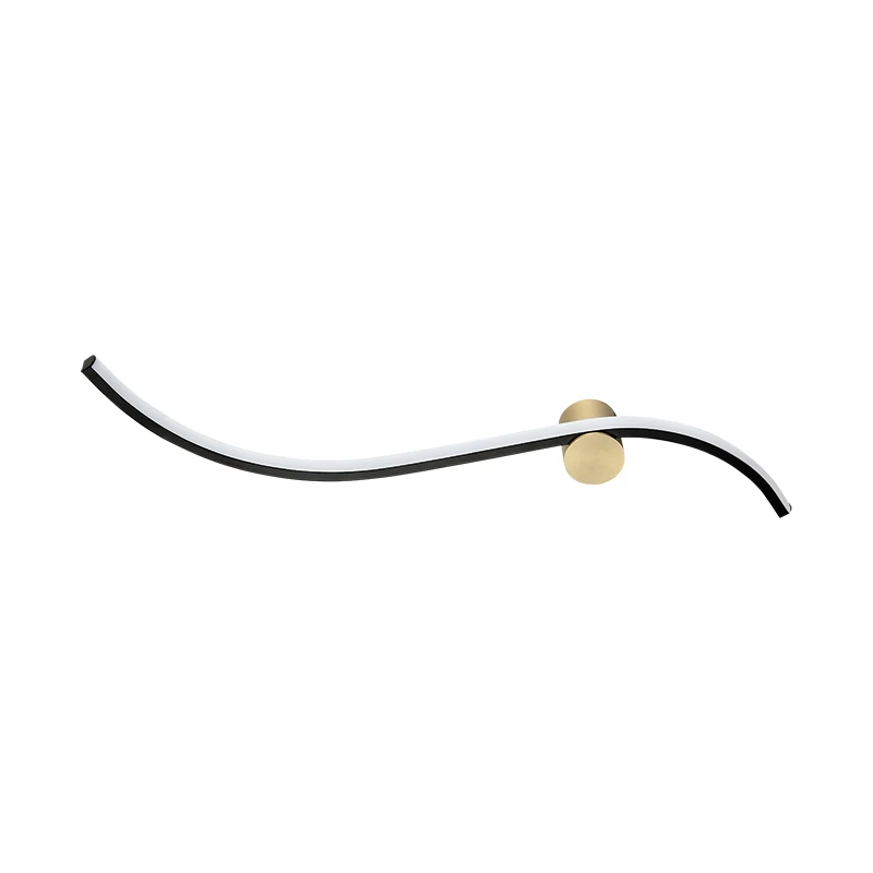 LED Wave Wall Light 14W, Matt Black & Gold
