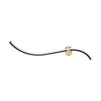 LED Wave Wall Light 14W, Matt Black & Gold - Image 1