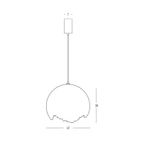 Mineral Texture Pendant Light, White, Ø40cm - Image 5