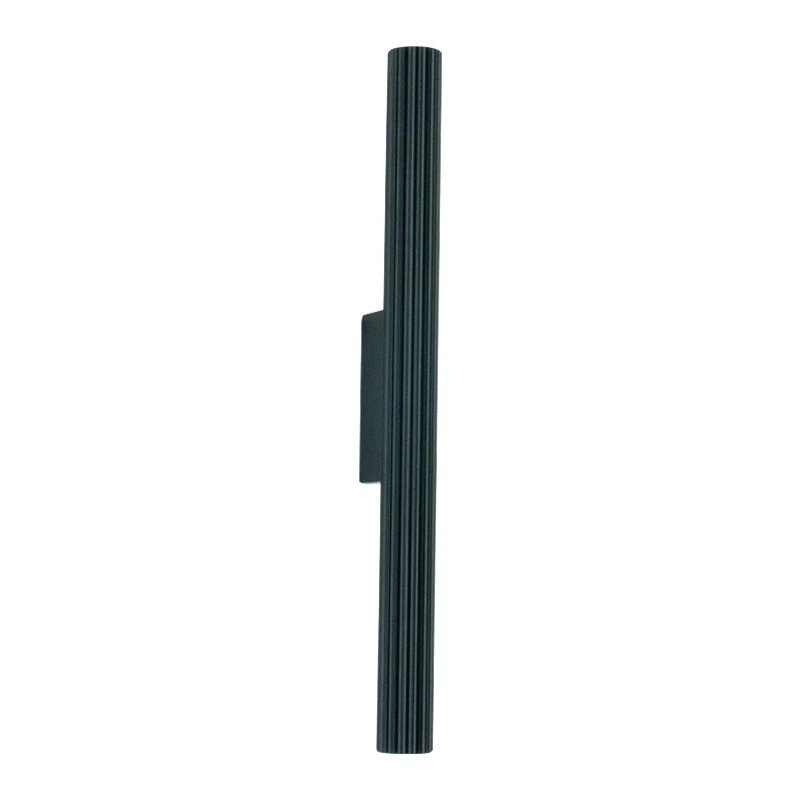 Ribbed LED Wall Light, Matt Black, 40cm