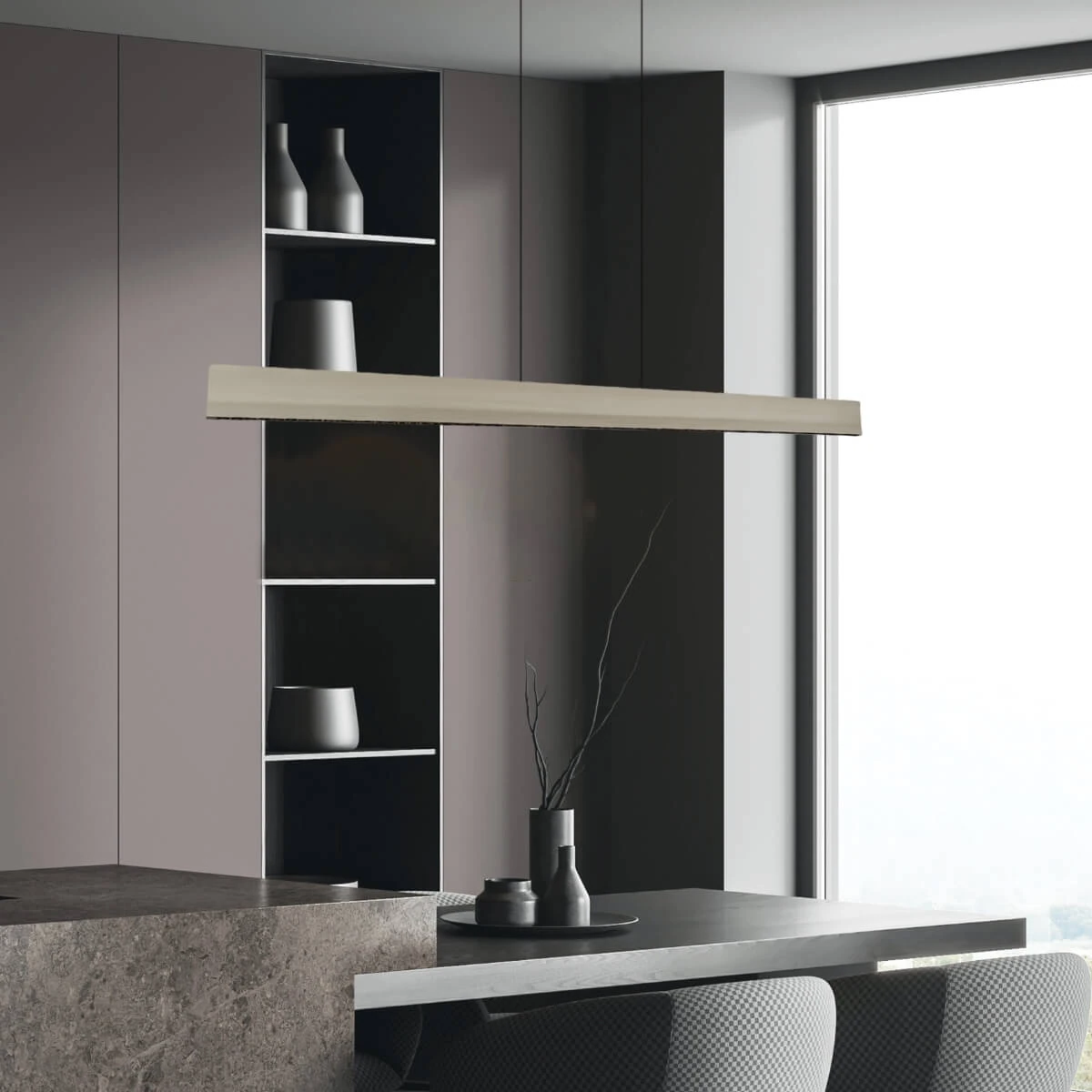 LED Pendant Light 40W 3000K Brushed Grey-Black