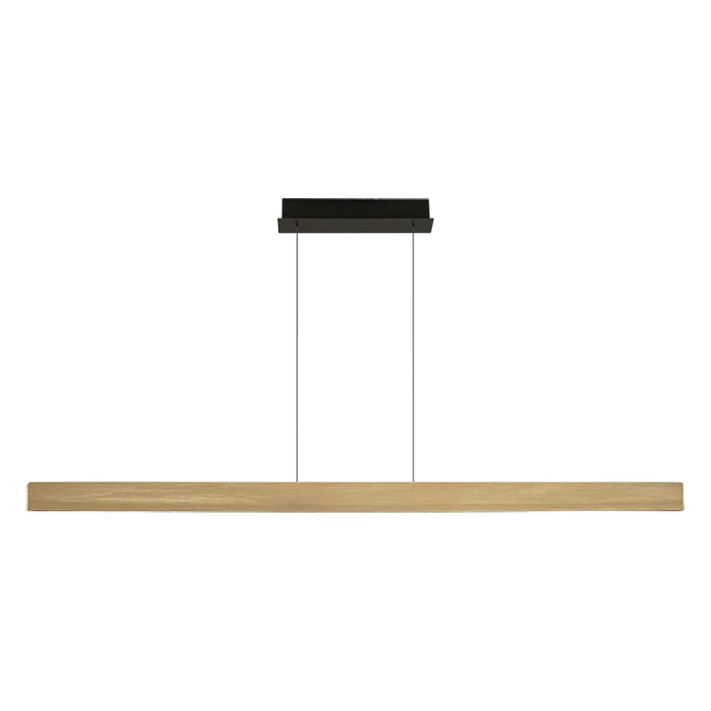 Brushed Gold-Black Linear LED Pendant Light 46W 3000K