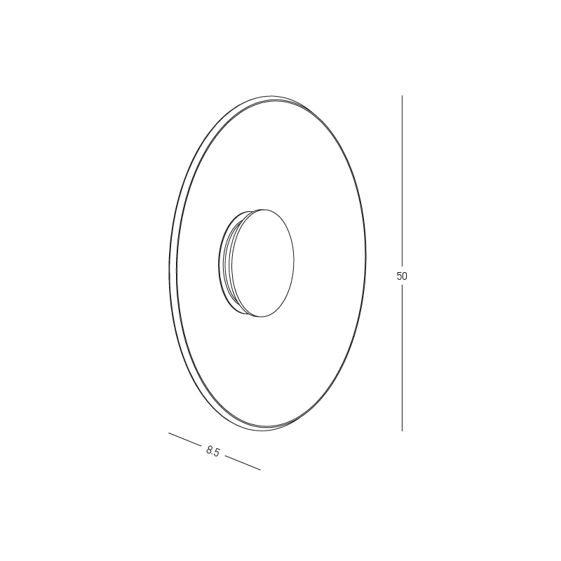 Round Tawny Glass LED Wall Light, Sandy Black