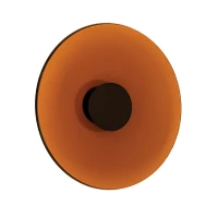 Round Tawny Glass LED Wall Light, Sandy Black - Image 2