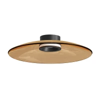 LED Lubinis Šviestuvas 30W 2700K, Matinis Juodas Aliuminis, Rusvas Stiklas - Nuotrauka 1