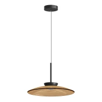 LED pakabinamas šviestuvas | Juodas matinis ir rusvas stiklas - Nuotrauka 2