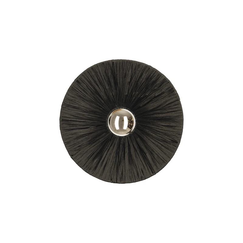 Black Rattan Wall Sconce, Ø25 cm, E27
