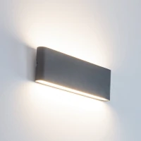 LED lauko sieninis šviestuvas 2x10W 3000K IP65 grafito spalvos - Nuotrauka 1
