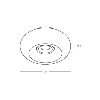 Juodas Pritemdomas LED Lubinis Šviestuvas, 35cm, 30W (2700K-3000K) - Nuotrauka 2