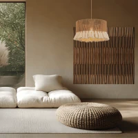 Boho Paper Rope Tassel Pendant Light - Image 1