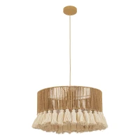 Boho Paper Rope Tassel Pendant Light - Image 2