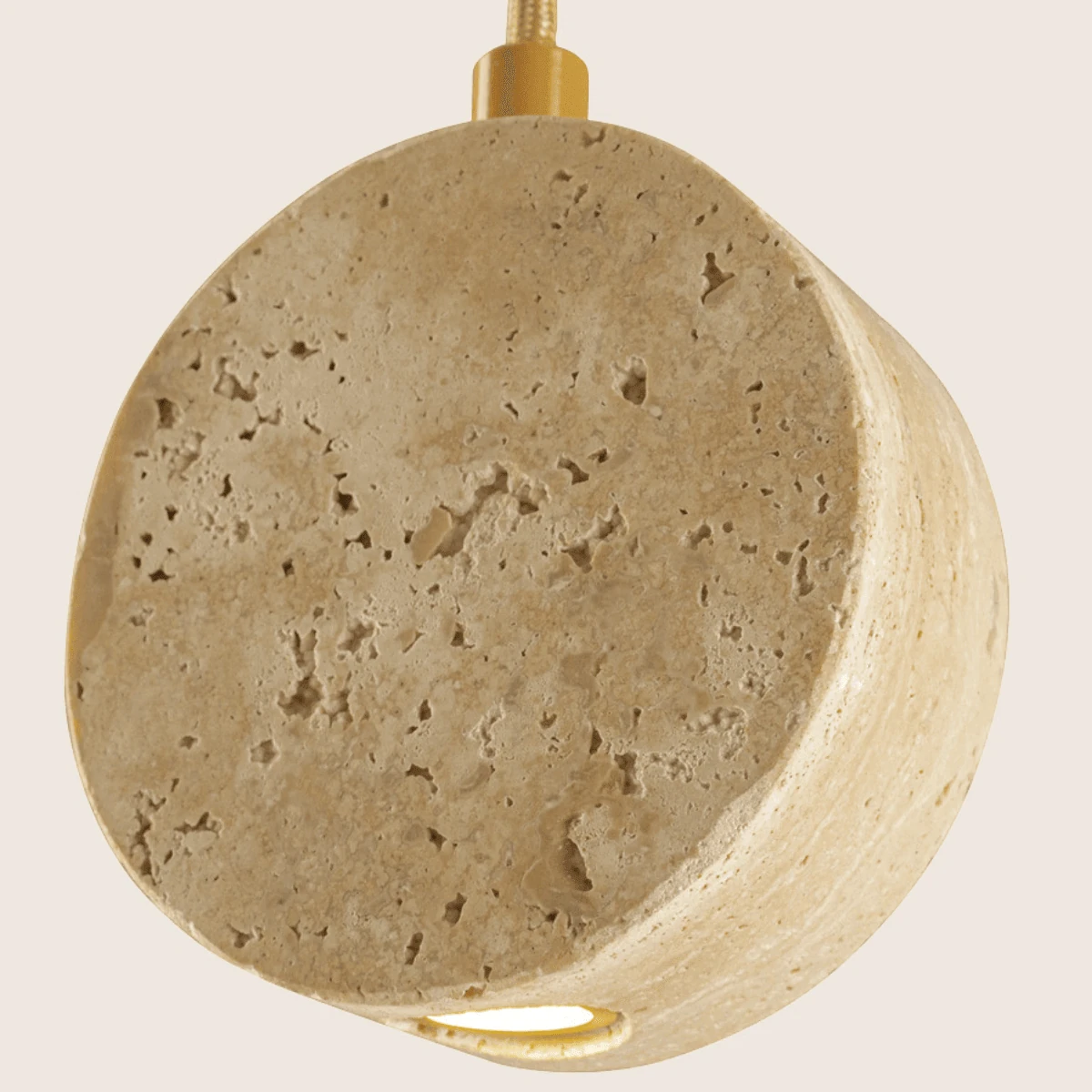 Natural Stone & Gold LED Pendant Light