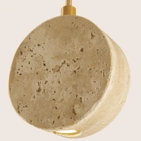 Natural Stone & Gold LED Pendant Light - Image 3