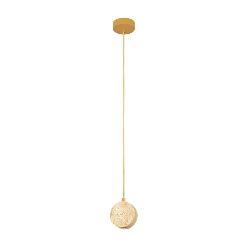 Natural Stone & Gold LED Pendant Light
