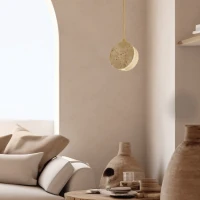 Natural Stone & Gold LED Pendant Light - Image 1