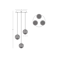Gold 3-Light LED Pendant with Crystal Effect - Image 4