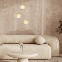 Gold 3-Light LED Pendant with Crystal Effect - Image 1