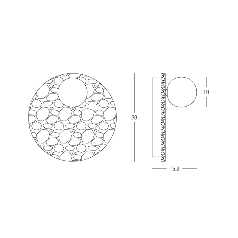 Natural Stone Wall Light, G9, Ø30cm