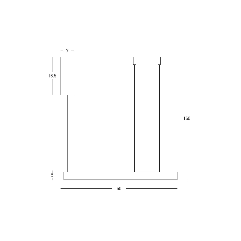 Juodas matinis linijinis LED pakabinamas šviestuvas 59W 3000K, 60 cm