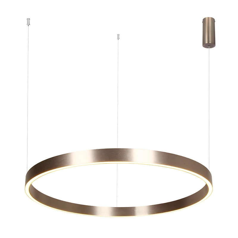 Šlifuoto rudo atspalvio linijinis LED pakabinamas šviestuvas 80cm