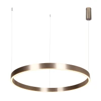 Šlifuoto rudo atspalvio linijinis LED pakabinamas šviestuvas 80cm - Nuotrauka 1