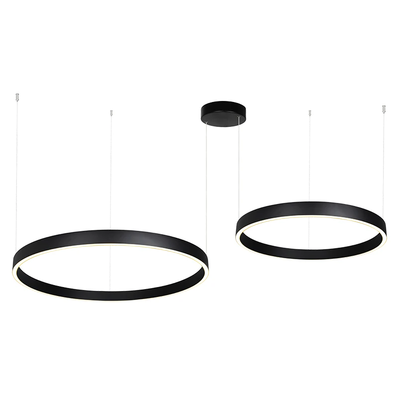 Juodas Dimmable 118W 60cm LED Pakabinamas Šviestuvas