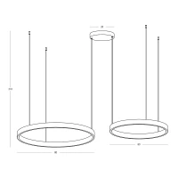 Grey LED Pendant Light 60cm, 118W Dimmable 3000K - Image 2