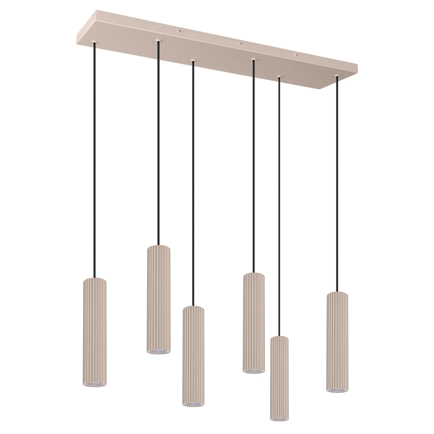 Pendant lamp 80 cm – linear, taupe, DALI/PUSH DIMM