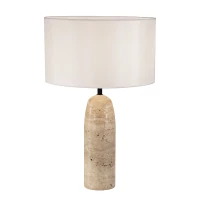 Table Lamp with Natural Stone Base, White Shade, 55 cm - Image 2