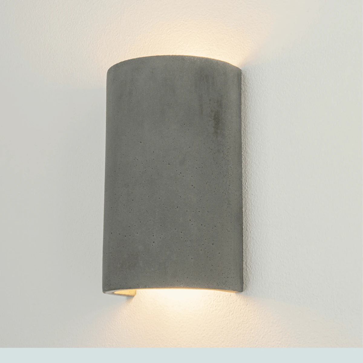 Curved Concrete Up/Down Wall Light, 11x18 cm
