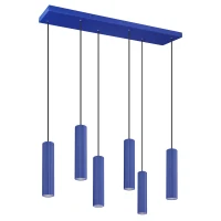 Pendant LED lamp 80 cm – linear, ultramarine, DALI/PUSH DIMM