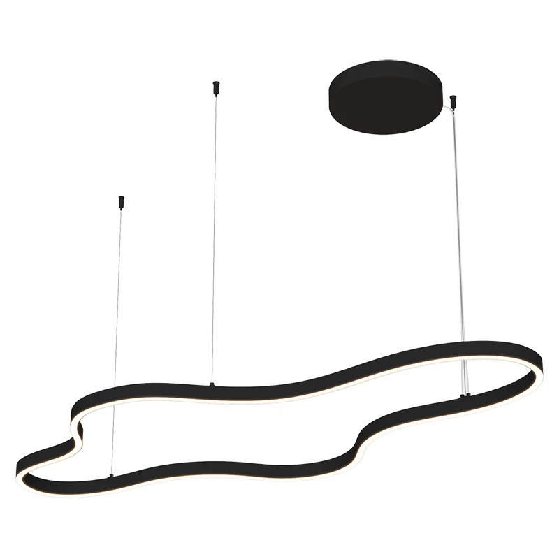 LED Pakabinamas Šviestuvas, Organinio Dizaino, Matinis Juodas, 127x60 cm