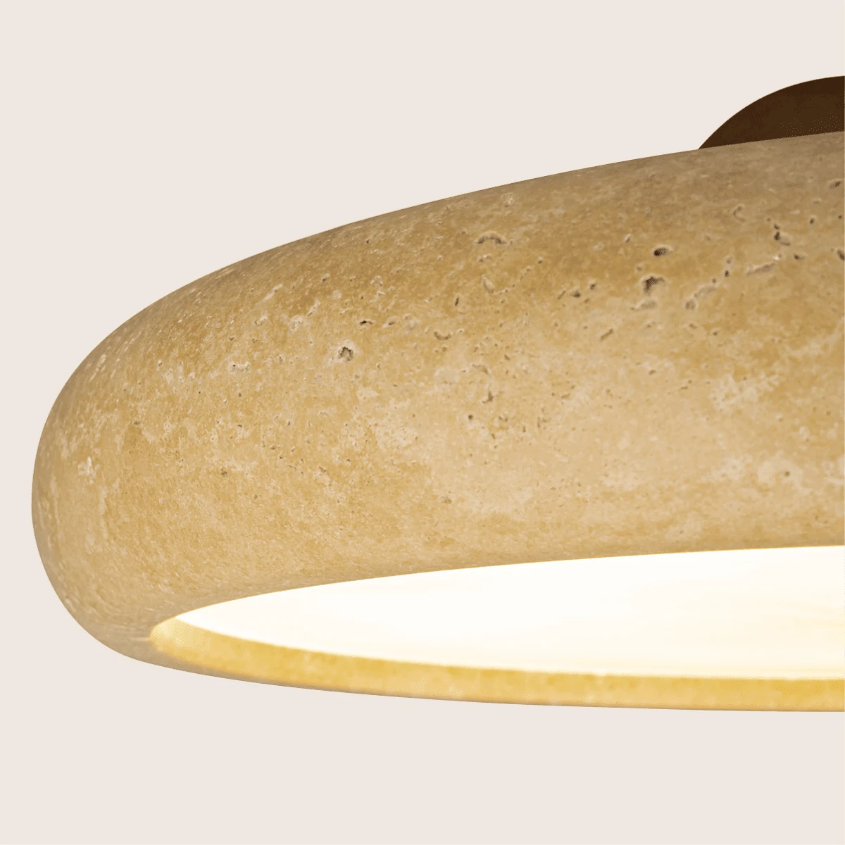 Natural Stone LED Pendant Light with Brown Accent