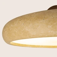 Natural Stone LED Pendant Light with Brown Accent - Image 3