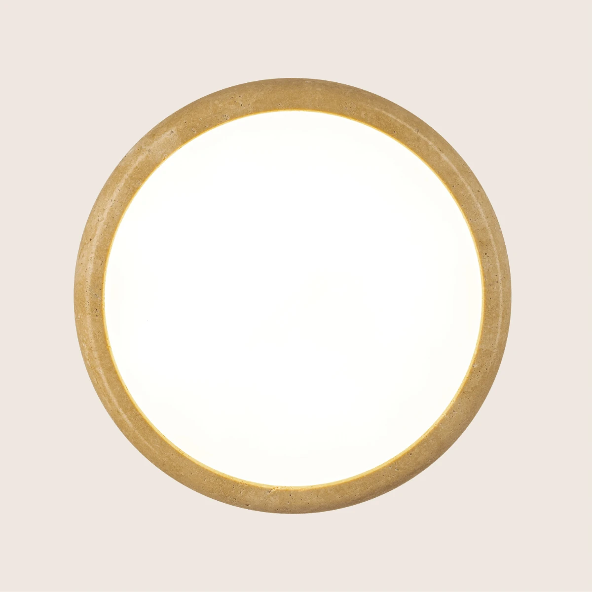 Natural Stone LED Pendant Light with Brown Accent